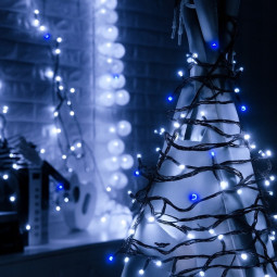 V outdoor LED lumini de Crăciun, alb rece 1000 LED