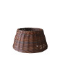 Obal rustic din ratan pentru suportul bradului de Crăciun, 80 cm, de culoare maro închis.