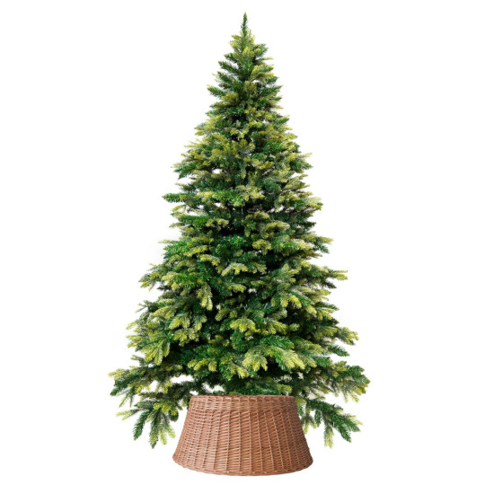 Culoare lumină maro, coș din răchită decorativ, 70 cm, pentru bradul de Crăciun.