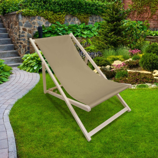 Lehátko de calitate pentru grădină, de culoare bej deschis
