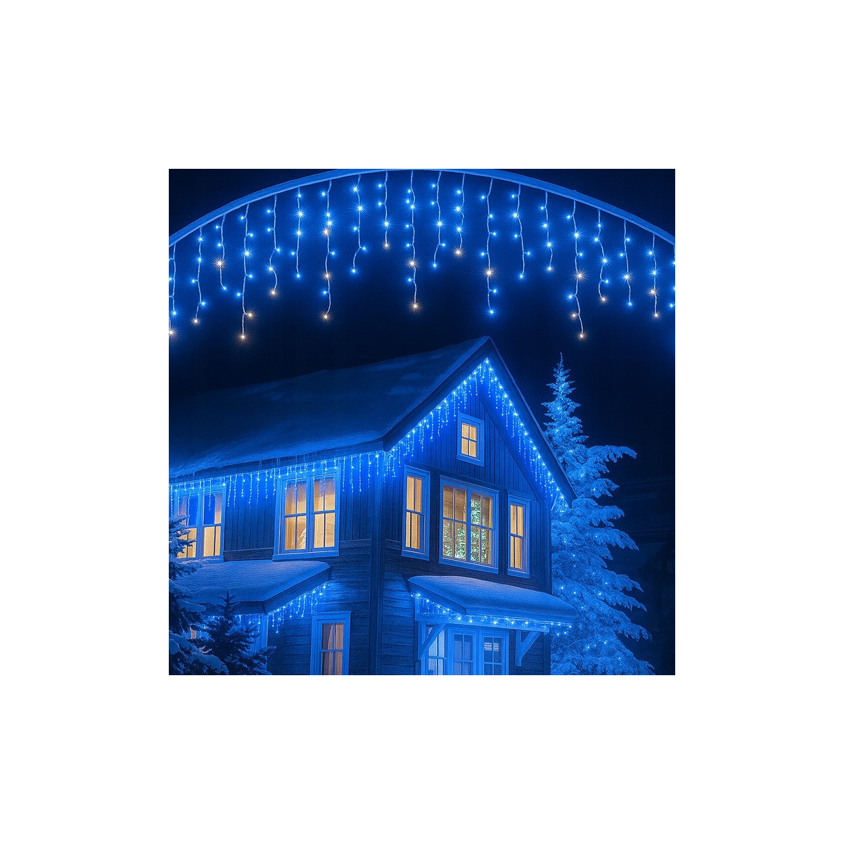Sistem de iluminat cu LED-uri, 300 LED-uri, albastre pentru utilizare în interior și exterior