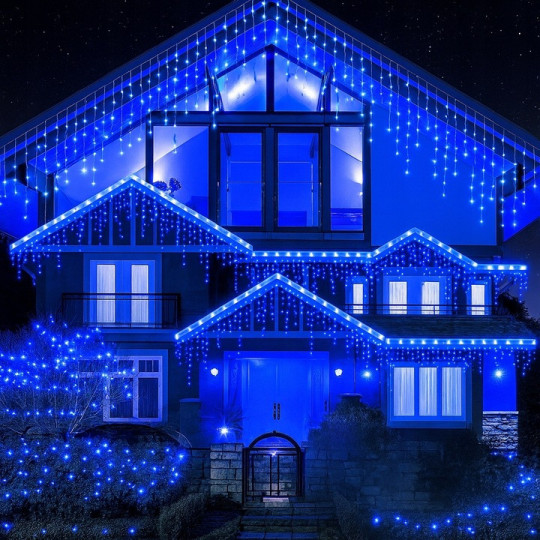 Sculptura de lumini, icre 1000 LED, albastră pentru utilizare în exterior și interior