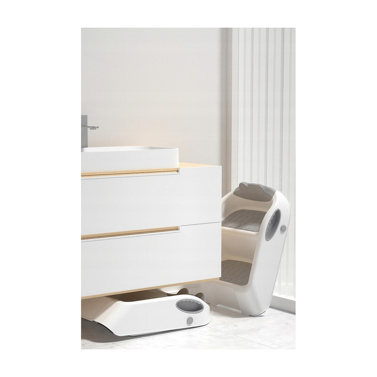 Dublu scara pentru copii de culoare gri