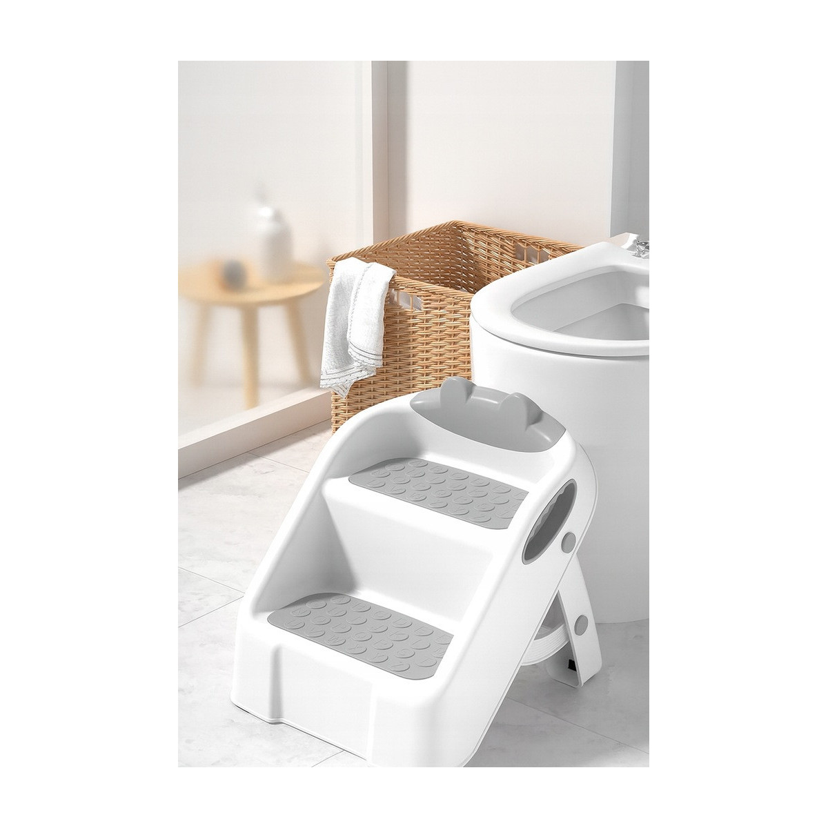 Dublu scara pentru copii de culoare gri