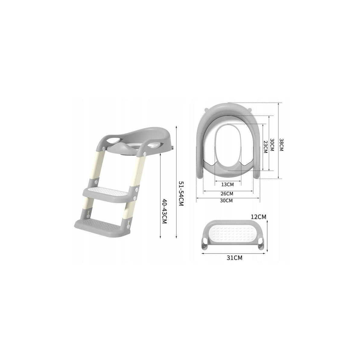 Duzuri WC pentru copii cu reducție pentru toaletă, culoare gri