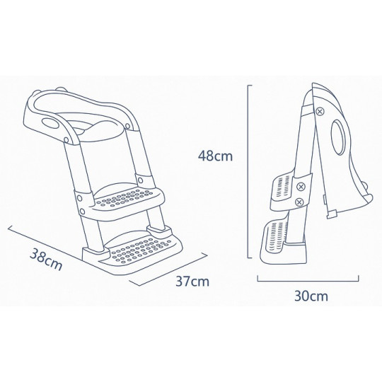 Scaune pliabile și ajustabile pentru copii cu reduceri, de culoare albastră.