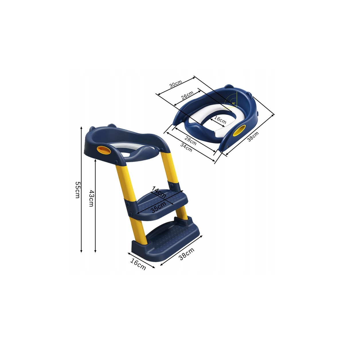 Scaune pliabile și ajustabile pentru copii cu reduceri, de culoare albastră.