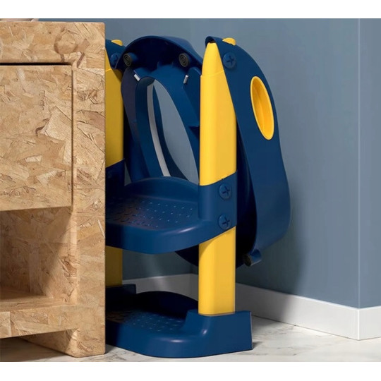 Scaune pliabile și ajustabile pentru copii cu reduceri, de culoare albastră.