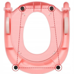 Scărițe pentru copii roz, ajustabile și pliabile, cu reducție pentru WC.