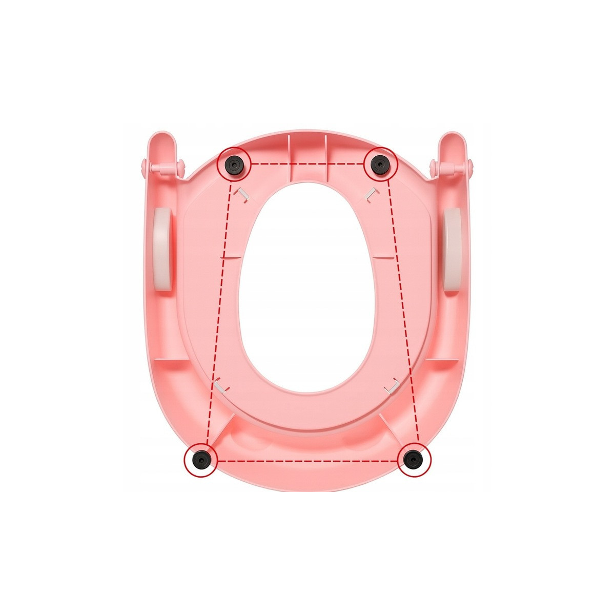 Scărițe pentru copii roz, ajustabile și pliabile, cu reducție pentru WC.