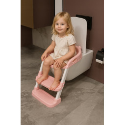 Scărițe pentru copii roz, ajustabile și pliabile, cu reducție pentru WC.