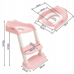 Scărițe pentru copii roz, ajustabile și pliabile, cu reducție pentru WC.