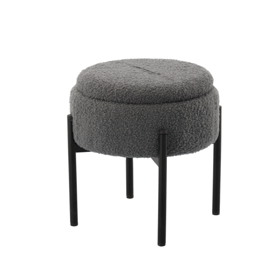 Taburetă cu spațiu de depozitare, gri