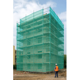 O rețea de protecție pentru schele, de culoare verde, 3,07 × 10 m