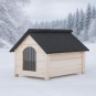 Zidită căsuță din lemn pentru câini - mare