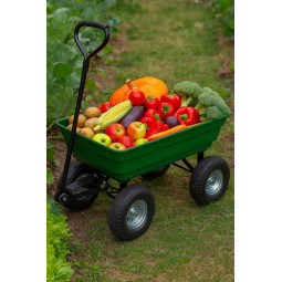 Cărucior de grădină de culoare verde