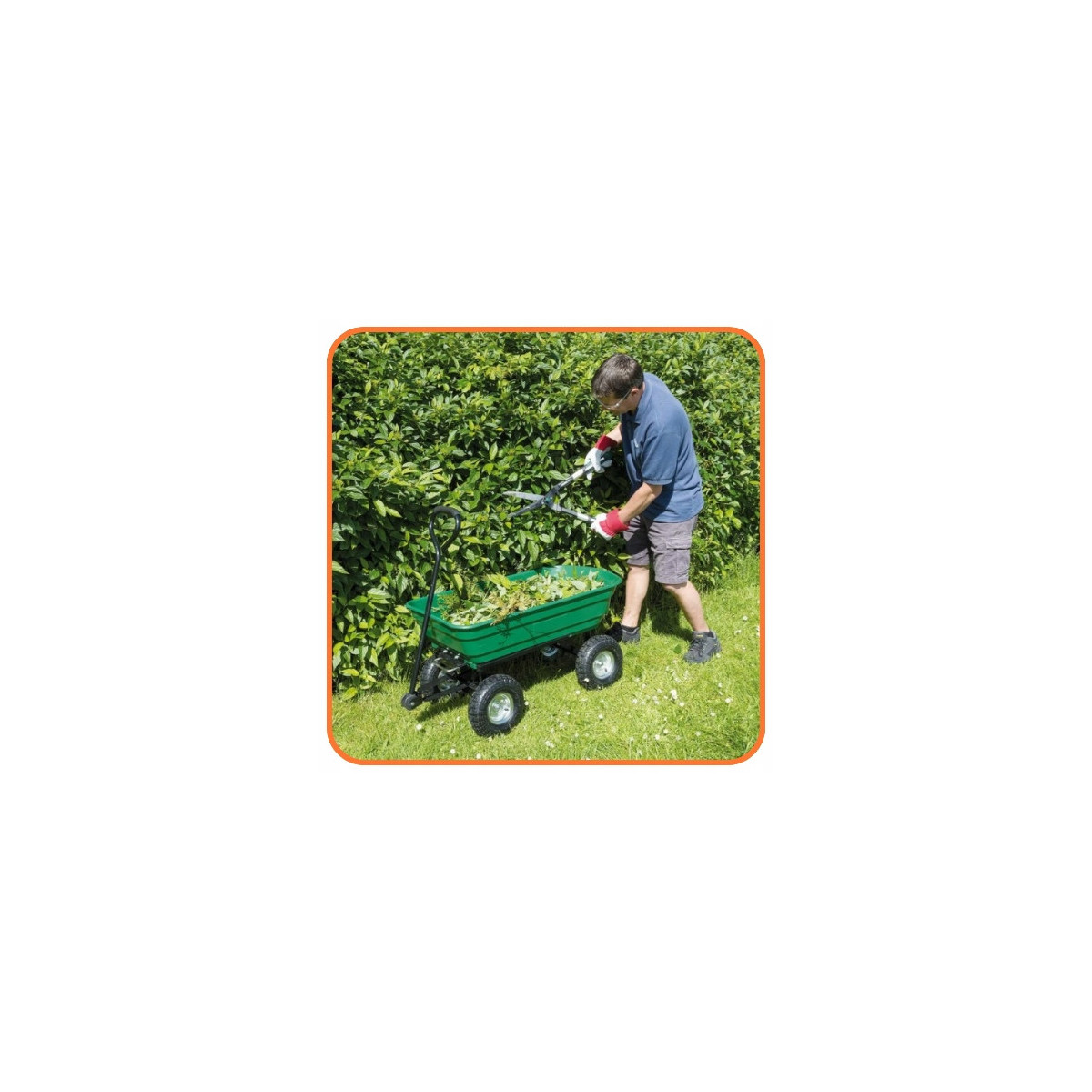 Cărucior de grădină de culoare verde