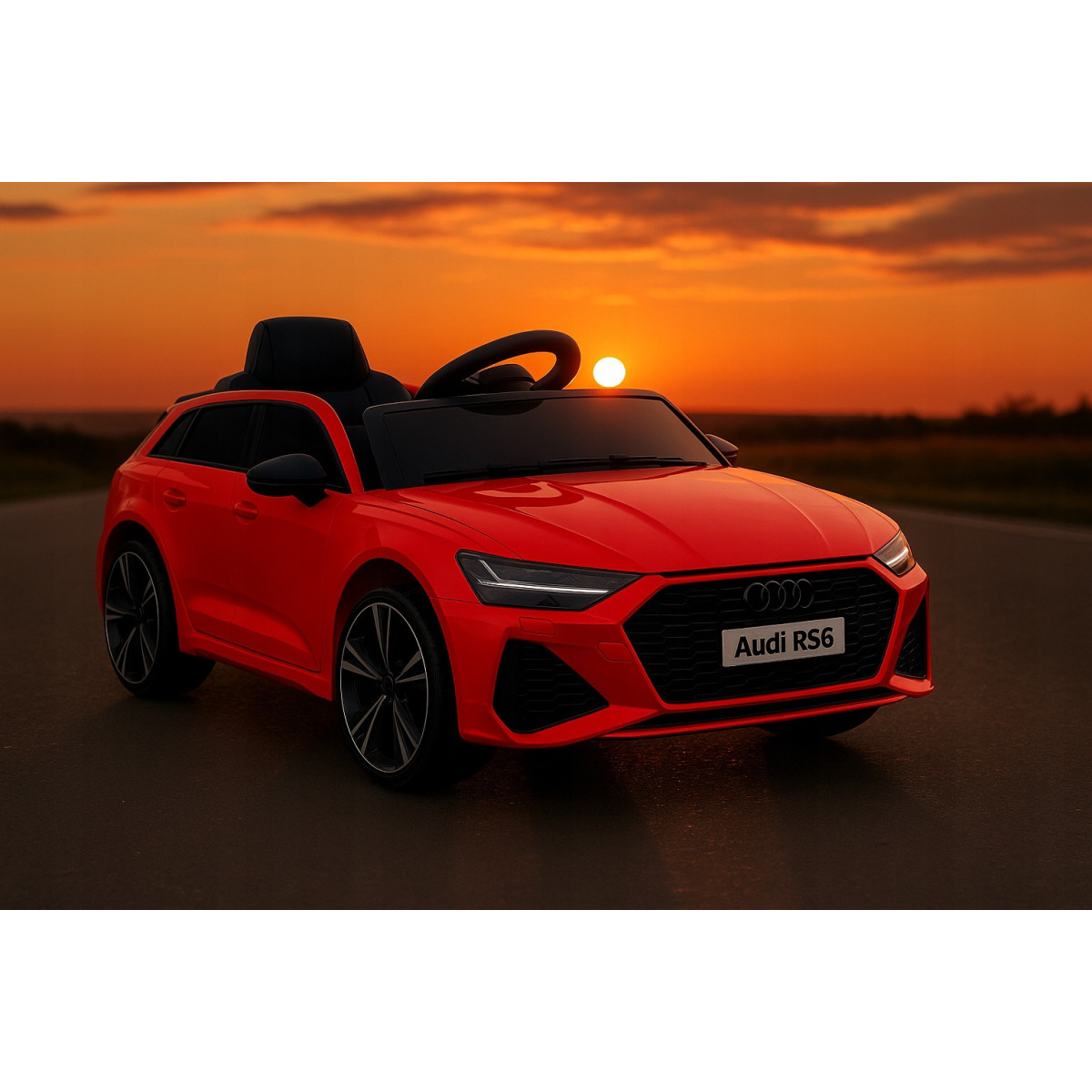 Luxoasa mașinu electrică roșie Audi RS6