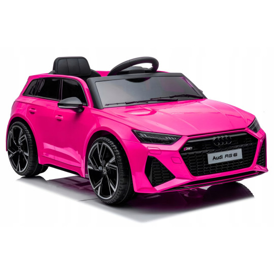 Luxusul mașinu electrică Audi RS6 în culoarea roz.
