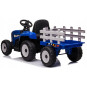 Tractor albastru pentru copii cu remorcă