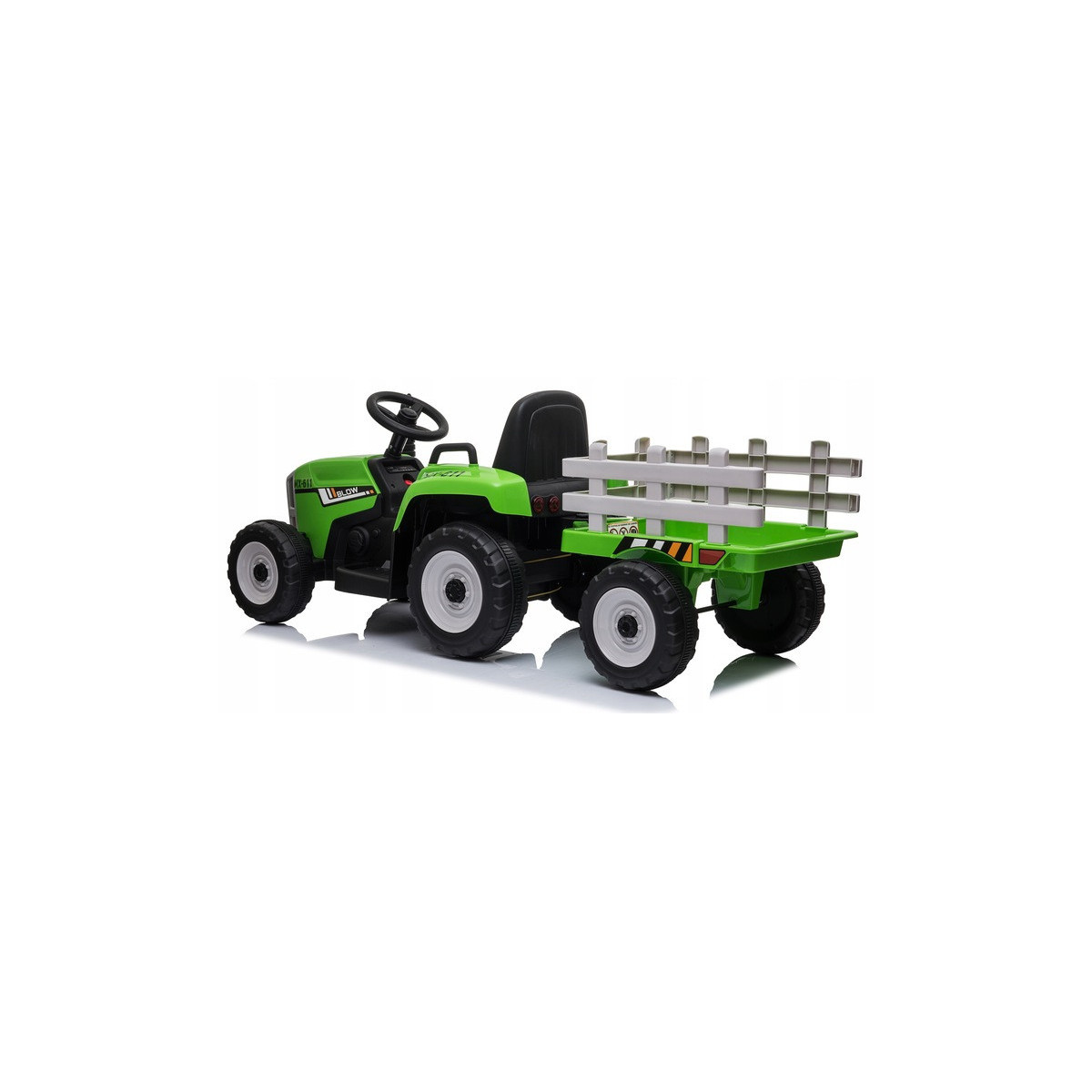 Tractor pentru copii cu remorcă de culoare verde