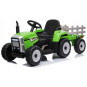 Tractor pentru copii cu remorcă de culoare verde