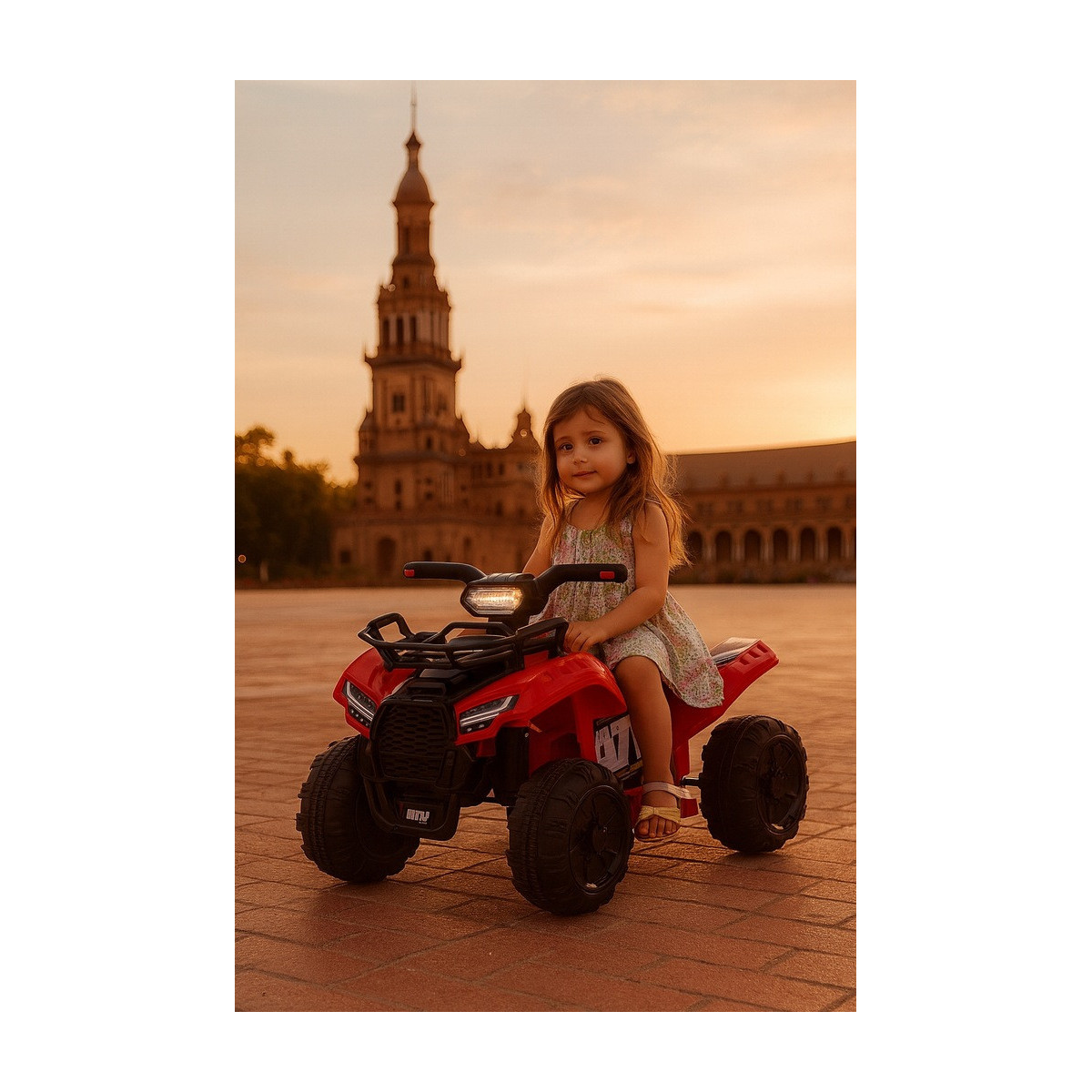 Baterie patru roșie pentru copii ATV J320