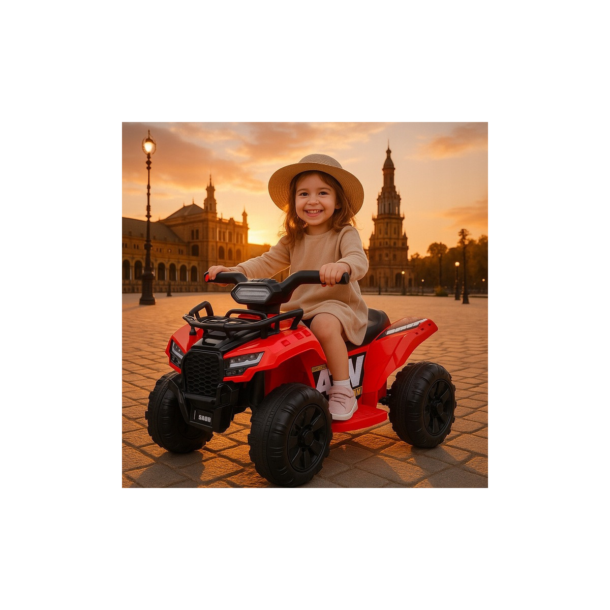 Baterie patru roșie pentru copii ATV J320