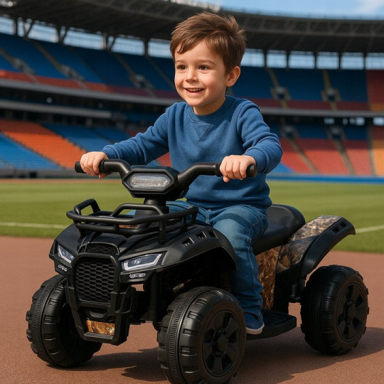 Mică ATV electrică pentru copii J320 de culoare neagră