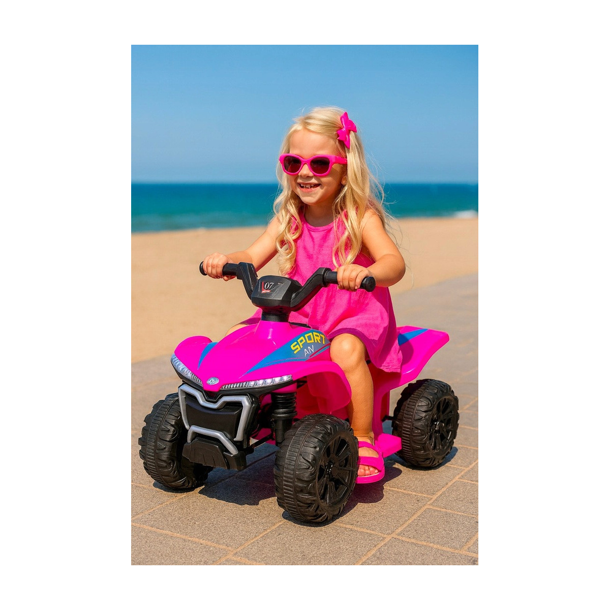 Ružová ștvorkolku Quad Kids E-ATV