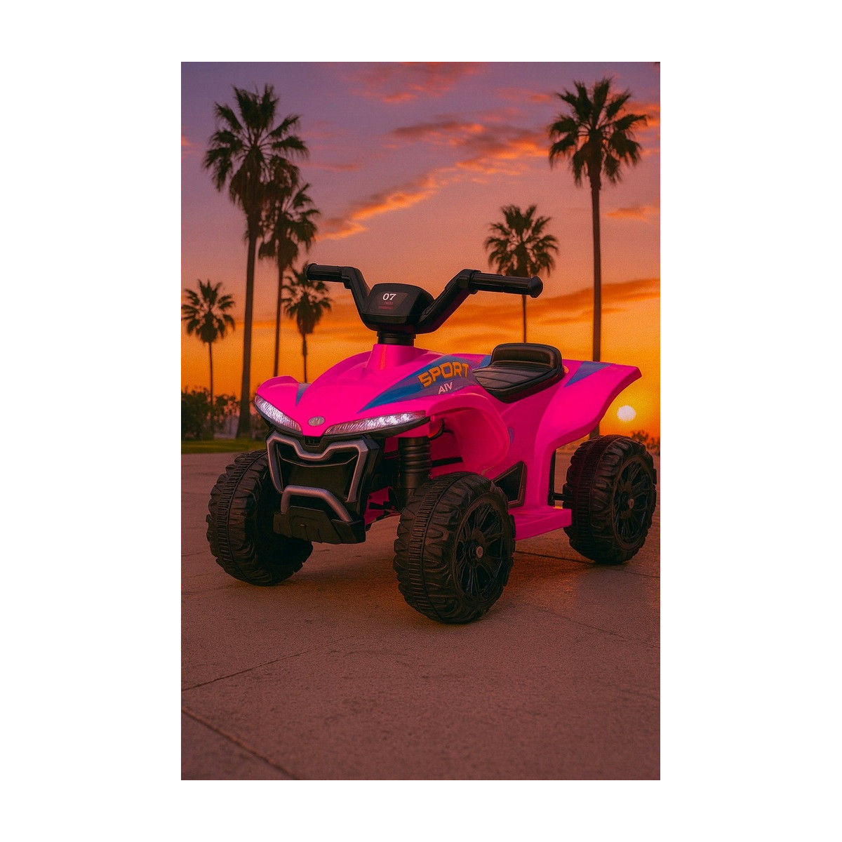 Ružová ștvorkolku Quad Kids E-ATV