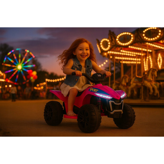 Ružová ștvorkolku Quad Kids E-ATV