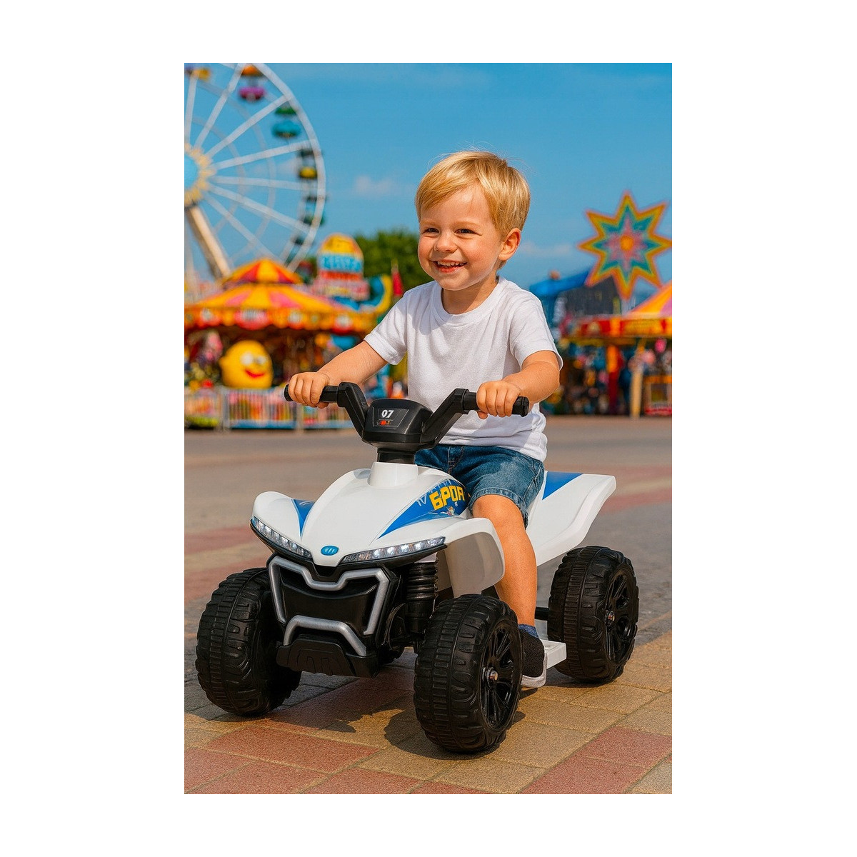 Elektric ATV pentru copii Quad Kids E-ATV alb
