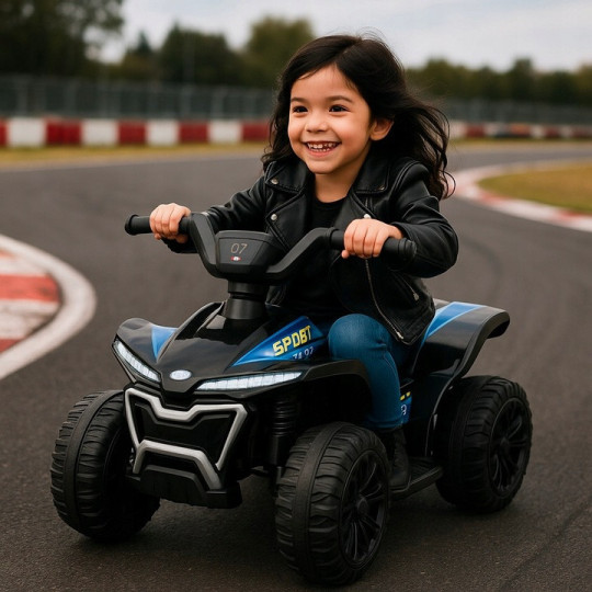 Batéria de patinaj Quad Kids E-ATV de culoare neagră