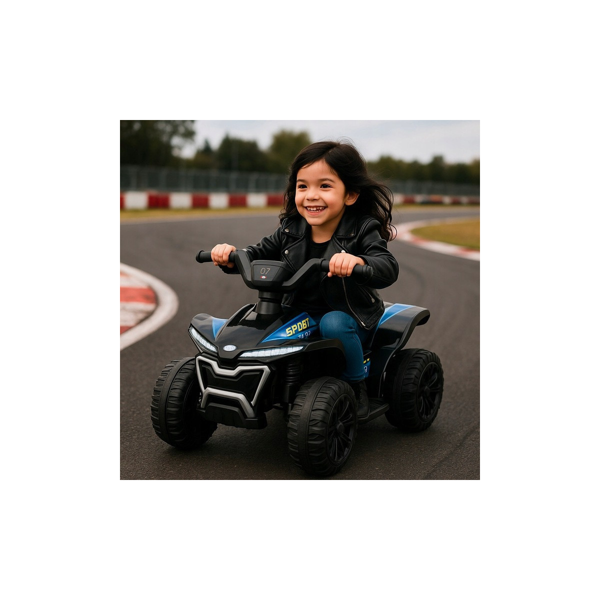 Batéria de patinaj Quad Kids E-ATV de culoare neagră