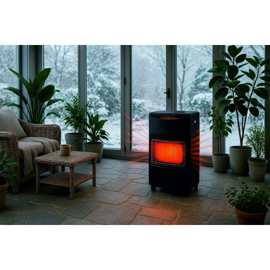 Pârghie de gaz pentru butelii 4,2 kW – pliabilă, cu regulator și furtun CE