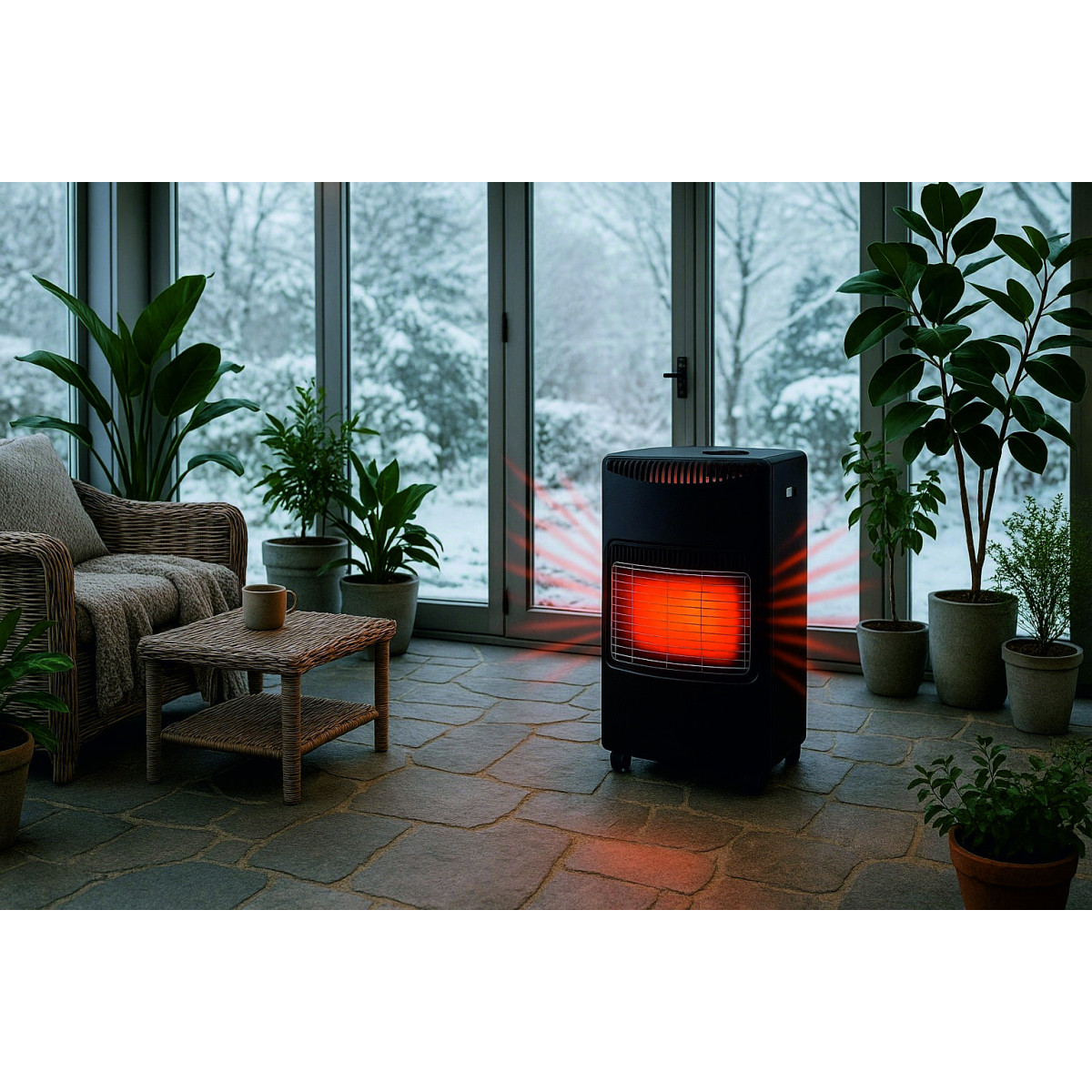 Pârghie de gaz pentru butelii 4,2 kW – pliabilă, cu regulator și furtun CE