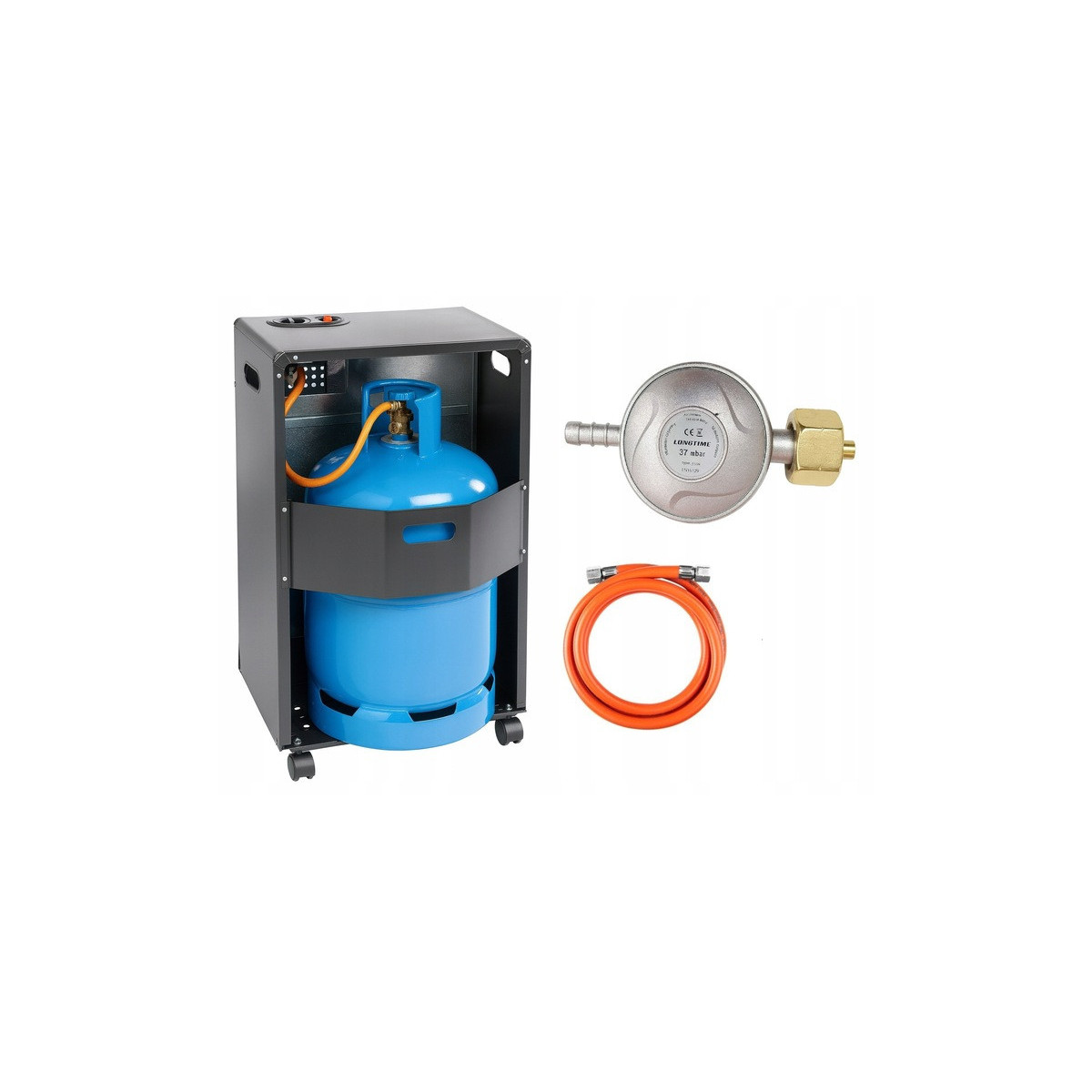 Pârghie de gaz pentru butelii 4,2 kW – pliabilă, cu regulator și furtun CE