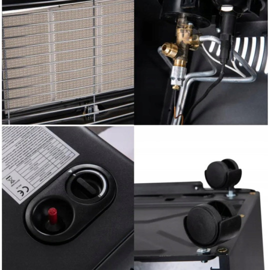 Pârghie de gaz pentru butelii 4,2 kW – pliabilă, cu regulator și furtun CE