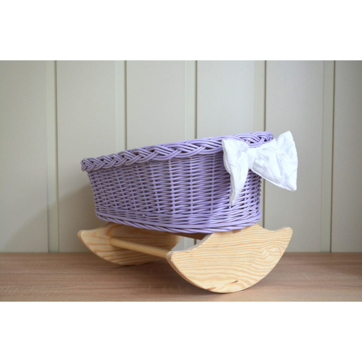 Kolibă lavandă pentru păpuși cu umplutură albă