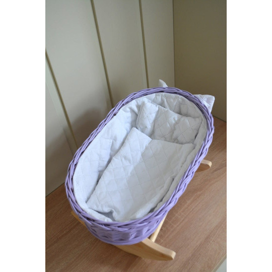 Kolibă lavandă pentru păpuși cu umplutură albă