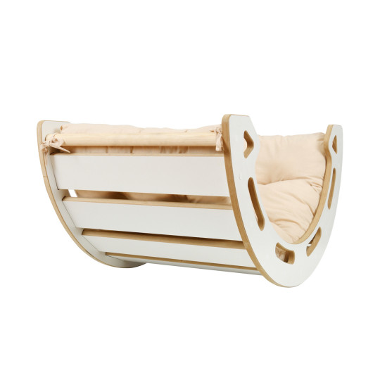 Hojdacie lôžko Montessori pre rozvoj motoriky veľké so zeleným vankúšom