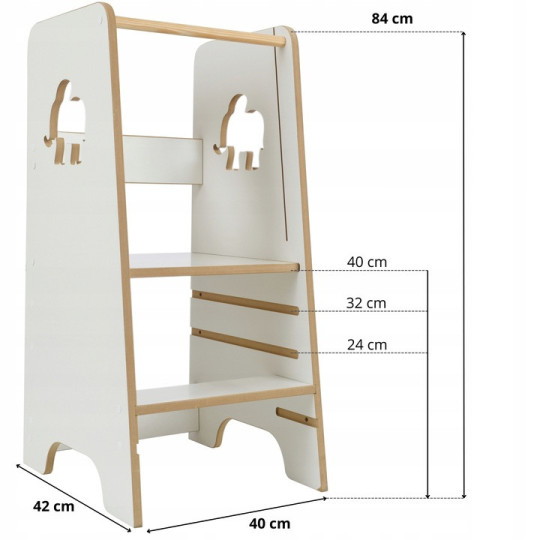 Turnul de învățare pentru copii Elephant cu tablă pentru desenat