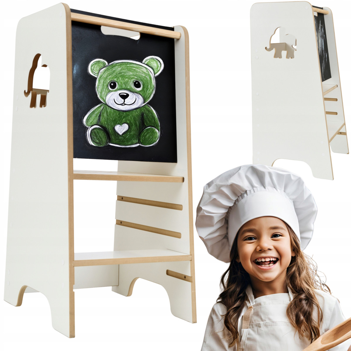 Turnul de învățare pentru copii Elephant cu tablă pentru desenat