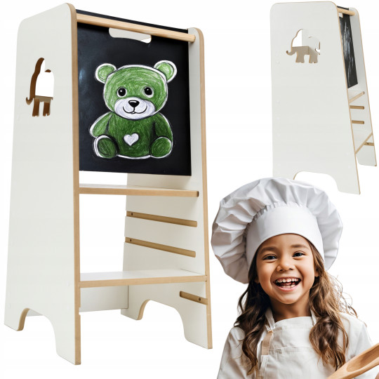 Turnul de învățare pentru copii Elephant cu tablă de desen, 89,5 cm