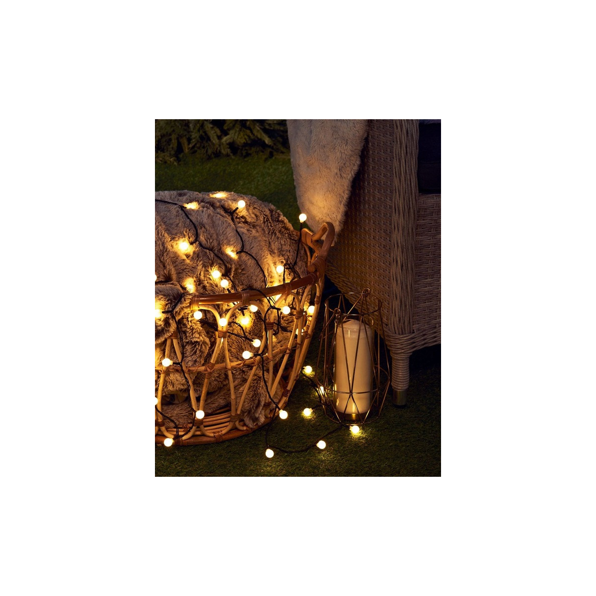 Sferice lumini, 100LED, alb cald