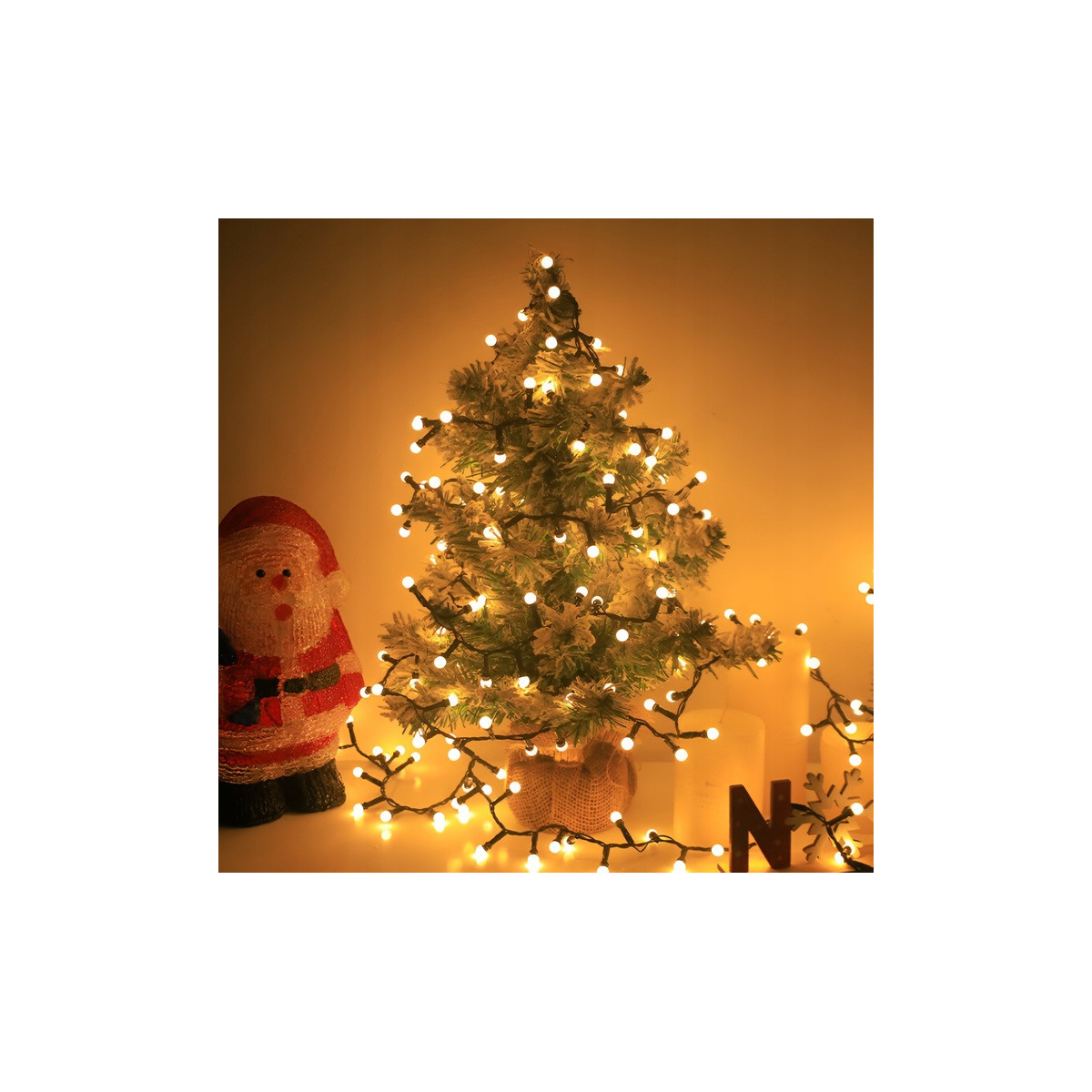 Sferice lumini, 100LED, alb cald