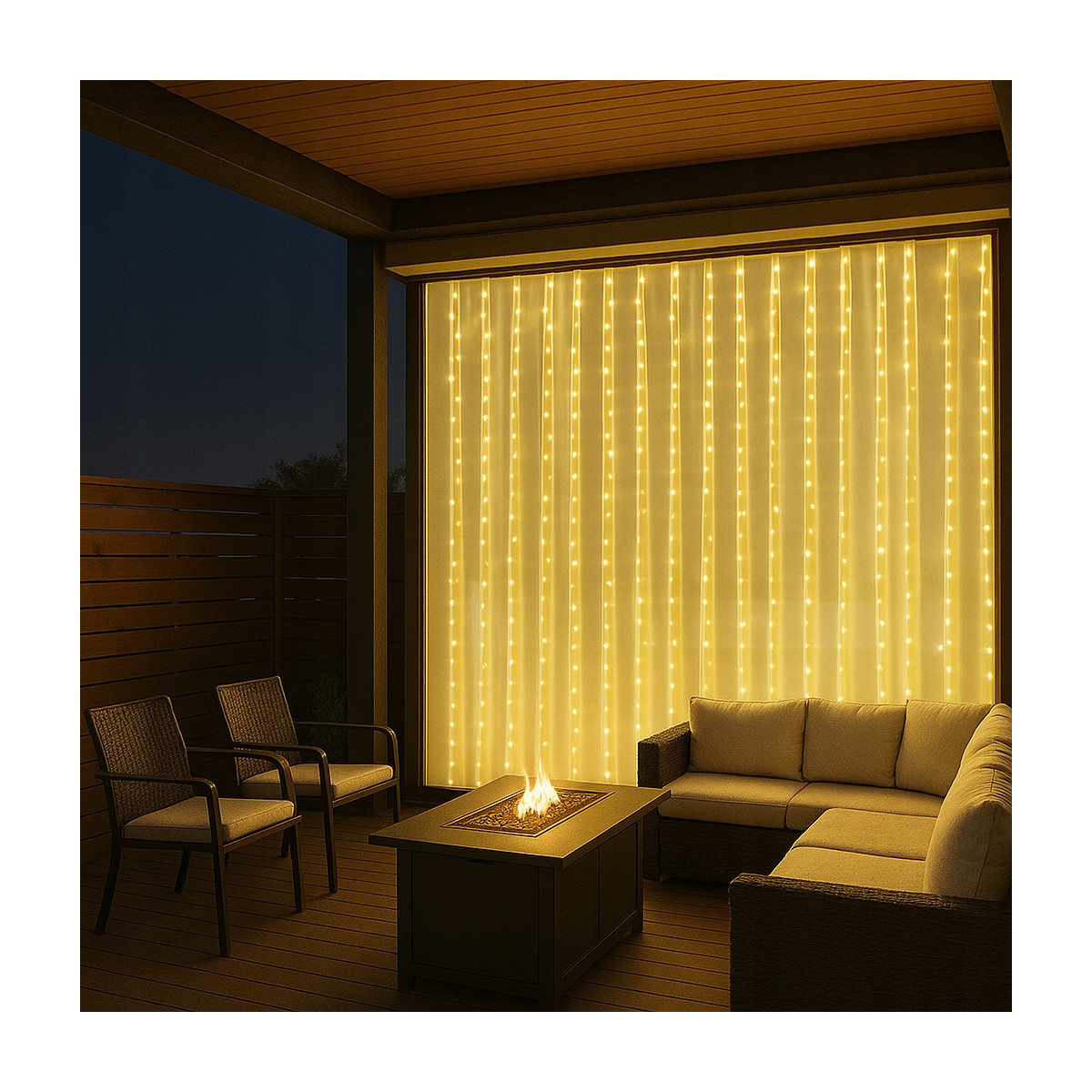 Sistem de lumini LED 300, 3x3, alb cald