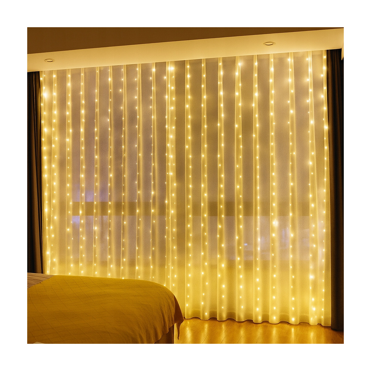 Sistem de lumini LED 300, 3x3, alb cald