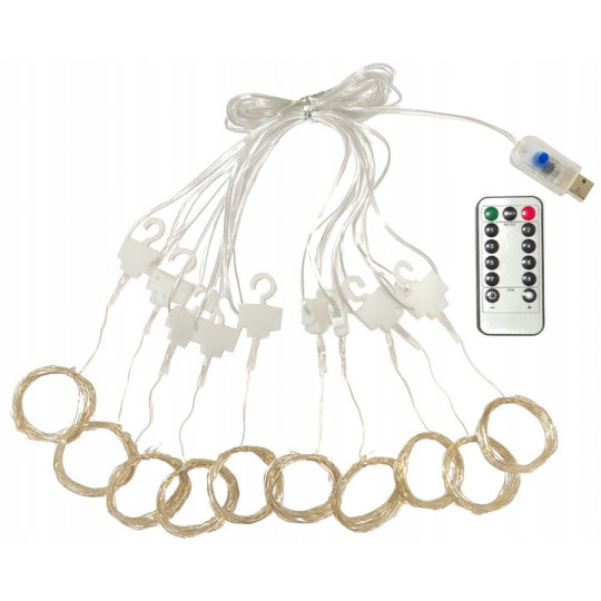 Sistem de lumini LED 300, 3x3, alb cald